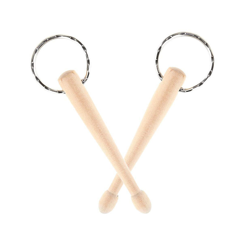 Musiclily Wood Mini Standard Drum Keys Drumstick Keychain for Drummer, Wooden Color (Pack of 2) 2Pcs