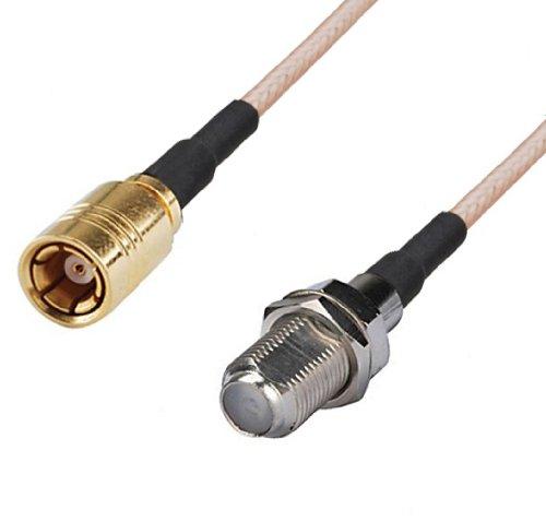 DHT Electronics RF cable assembly SMB to F female for XM Sirius Satellite Radio 6''