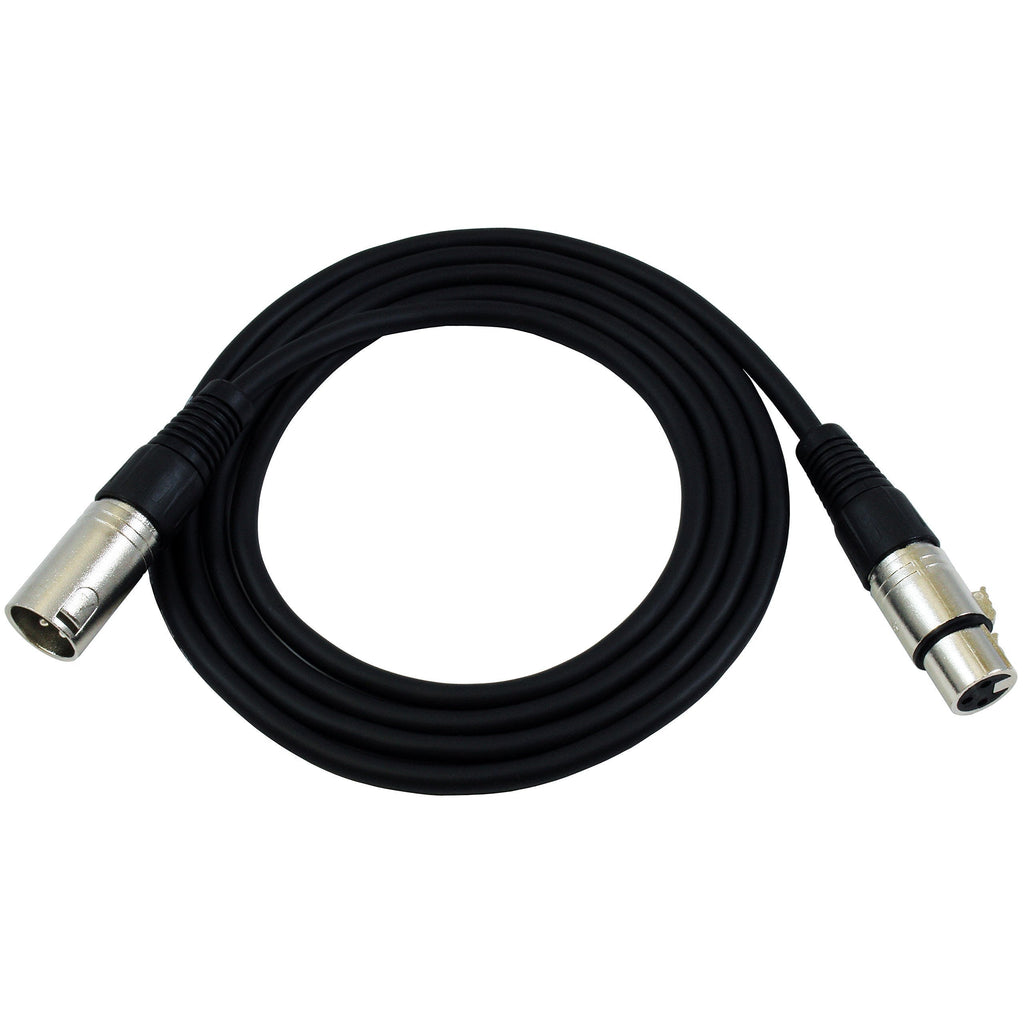 [AUSTRALIA] - GLS Audio 6ft Patch Cable Cord - XLR Male to XLR Female Black Mic Cable - 6' Balanced Snake Cord - Single 