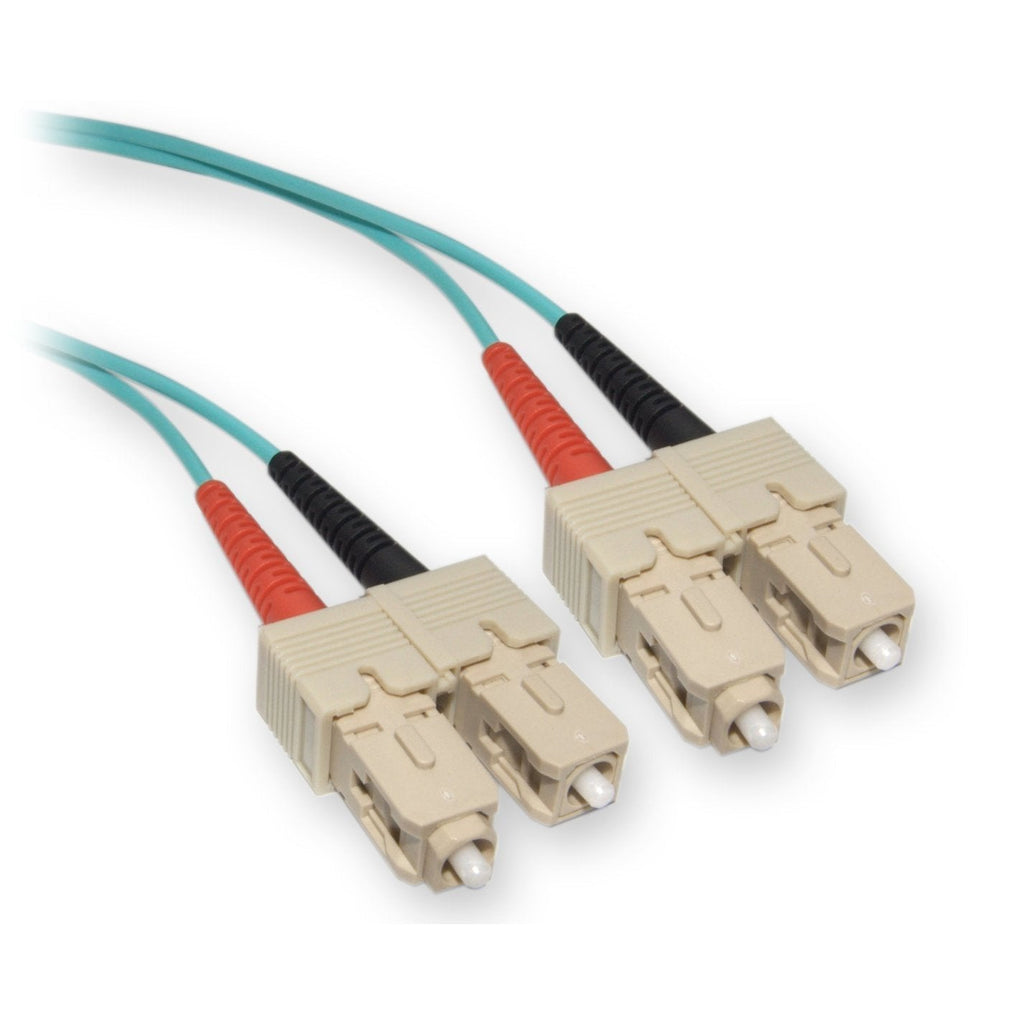 SC/SC 3-Meters Multimode Duplex Fiber Optic Cable 10-Gigabit Aqua 50/125, (CNE73958) SC / SC