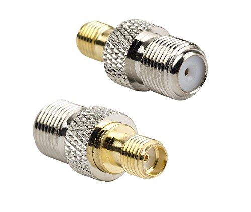 DHT Electronics RF coaxial Coax Adapter SMA Female to F Female Pack of 2