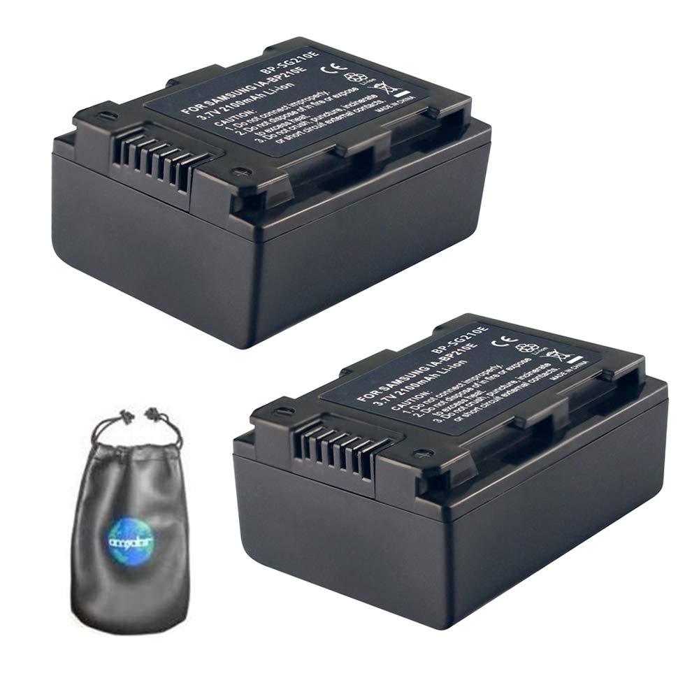 ValuePack (2 Count): Digital Replacement Camera and Camcorder Battery for Samsung IA-BP210E, SMX-F40 - Includes Lens Pouch