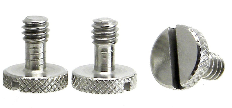 Steel Screws 1/4" Tripod Quick Release QR Plate Camera Flathead Slot Stainless SS ideal for Manfrotto / Sachtler (3 Pack)