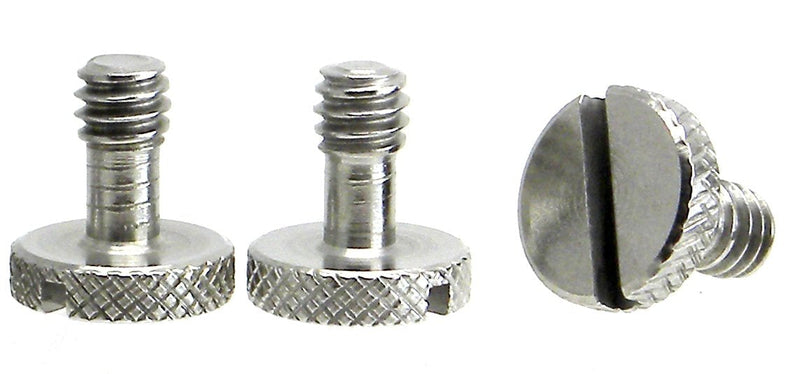 [AUSTRALIA] - Steel Screws 1/4" Tripod Quick Release QR Plate Camera Flathead Slot Stainless SS ideal for Manfrotto / Sachtler (3 Pack) 