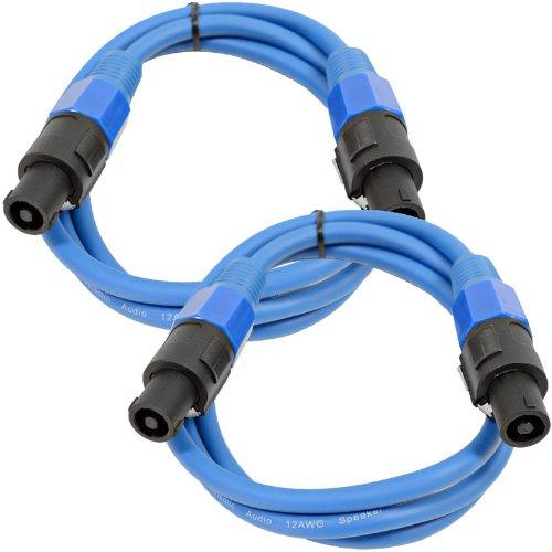 [AUSTRALIA] - Seismic Audio TW12S5Blue-Pair Pair of 12 Gauge 5-Feet Blue Speakon to Speakon Speaker Cable 