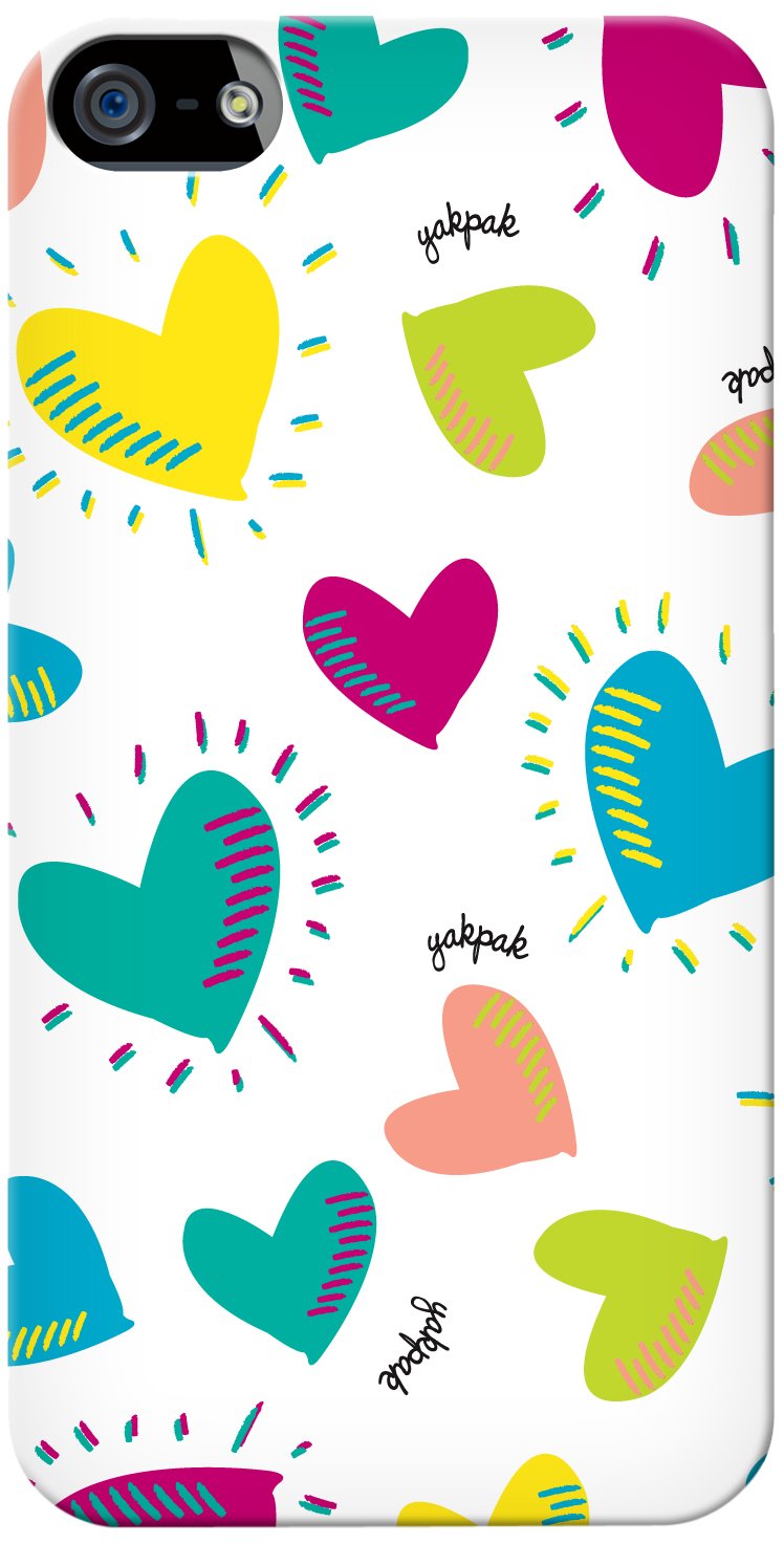 Yak Pak Case for iPhone 4 - Happy Hearts (ICP4163-1304) Standard Packaging