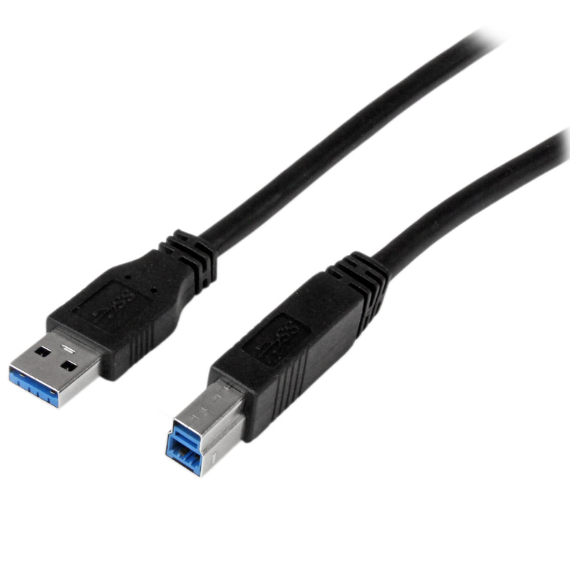 StarTech.com 2m 6 ft Certified SuperSpeed USB 3.0 A to B Cable Cord - USB 3 Cable - 1x USB 3.0 A (M), 1x USB 3.0 B (M) - 2 meter, Black (USB3CAB2M)