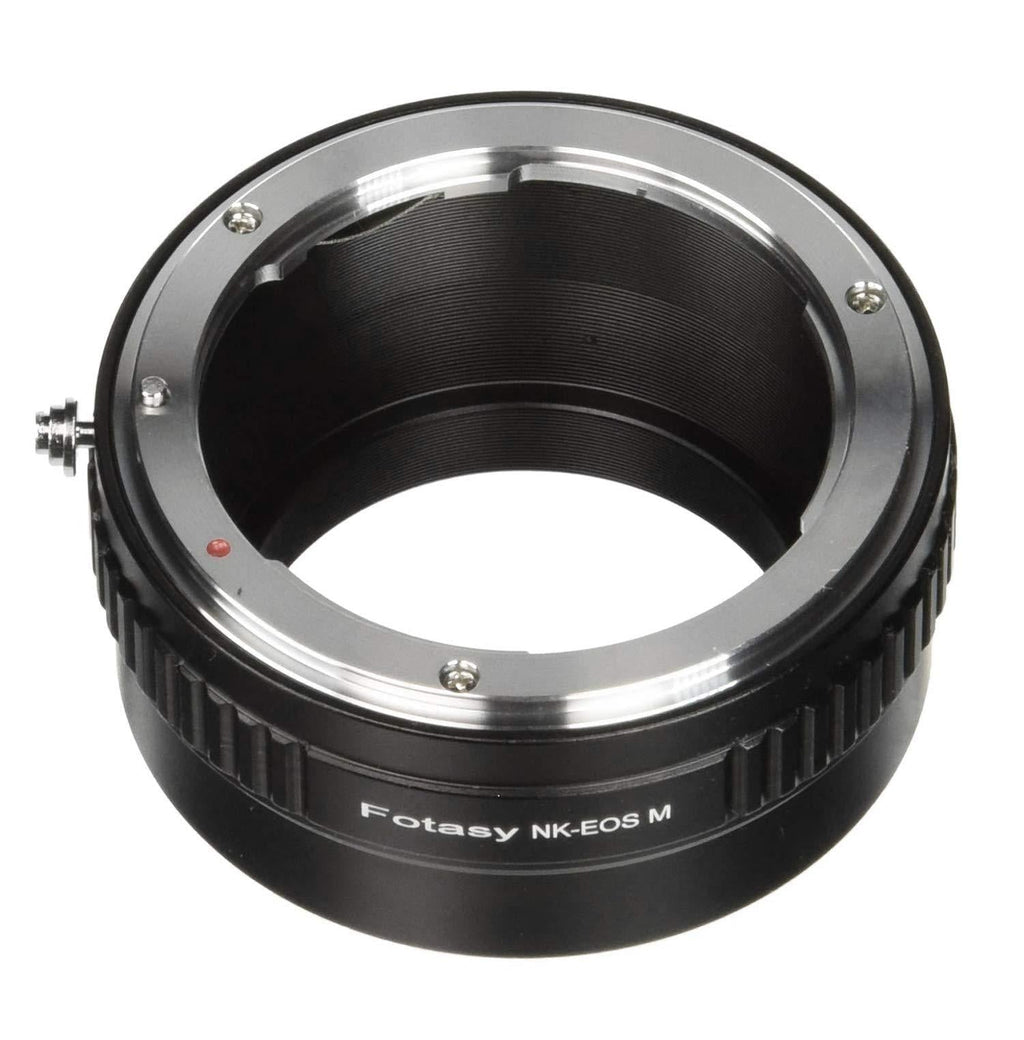 Fotasy Manual Nikon Lens to Canon EF-M Mount Adapter, Nikon F EFM, Nikon F EOS M Adapter, EFM NK Adaptor, fits Nikon Lens & Canon EOS-M Mirrorless Cameras M1 M2 M3 M5 M6 M6 Mark II M10 M50 M100 M200, EMNK Nikon EFM