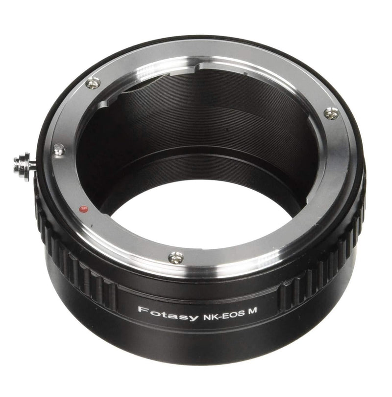 Fotasy Manual Nikon Lens to Canon EF-M Mount Adapter, Nikon F EFM, Nikon F EOS M Adapter, EFM NK Adaptor, fits Nikon Lens & Canon EOS-M Mirrorless Cameras M1 M2 M3 M5 M6 M6 Mark II M10 M50 M100 M200, EMNK Nikon EFM