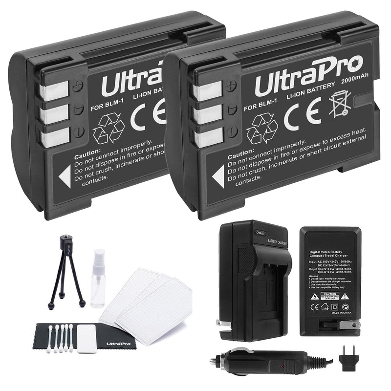 BLM-1 Battery 2-Pack Bundle with Rapid Travel Charger and UltraPro Accessory Kit for Select Olympus Cameras Including E-300, E-330, E-500, E-510, E-510, and E-520