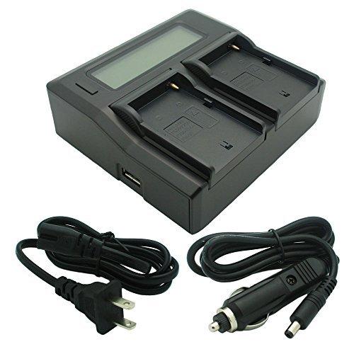 Dual-Channel LCD Display Charger for Sony NP-F550, NP-F570, NP-F750, NP-F760, NP-F770, NP-F950, NP-F960, NP-F970 Camcorder Batteries