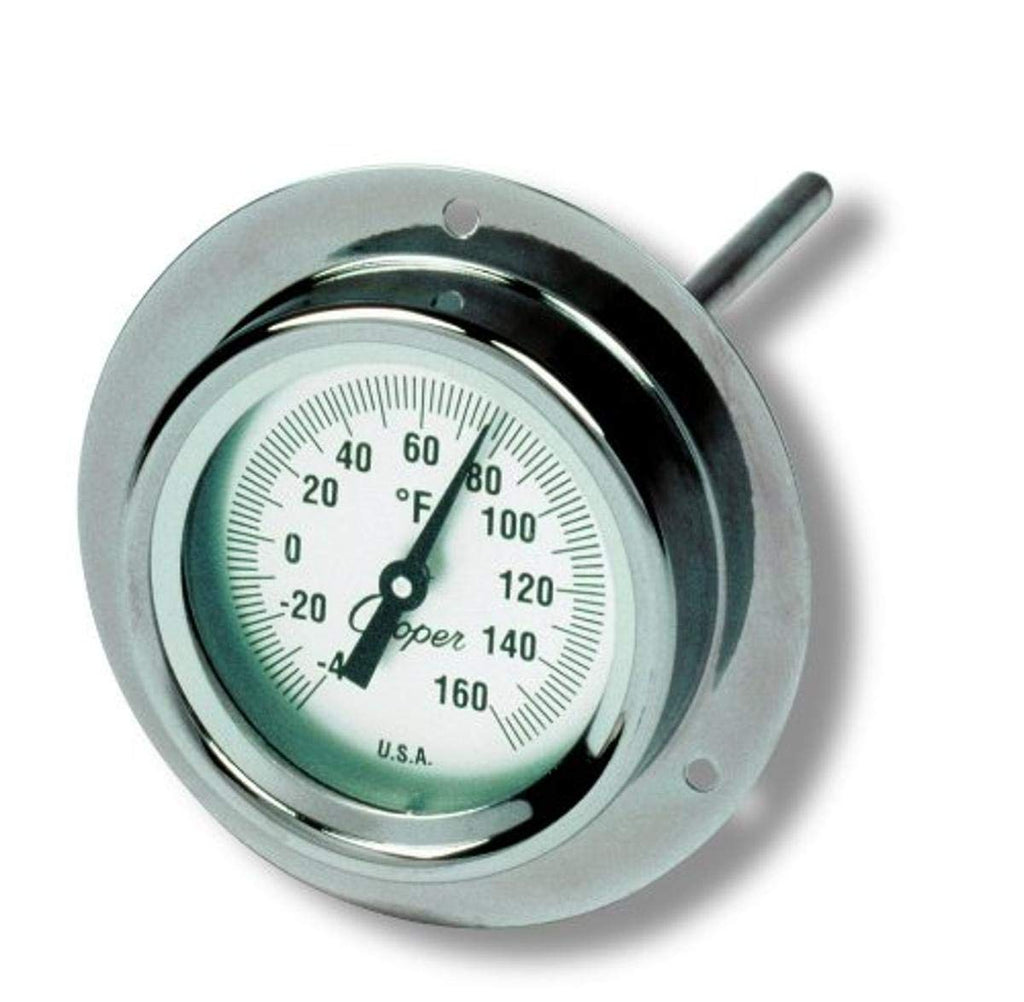 Cooper-Atkins 2245-03-5 Bi-Metal Thermometer with 3.5" Back Flange, 2" Dial Size, 6" Stem Thermometer, -40°F to 160°F Temperature Range