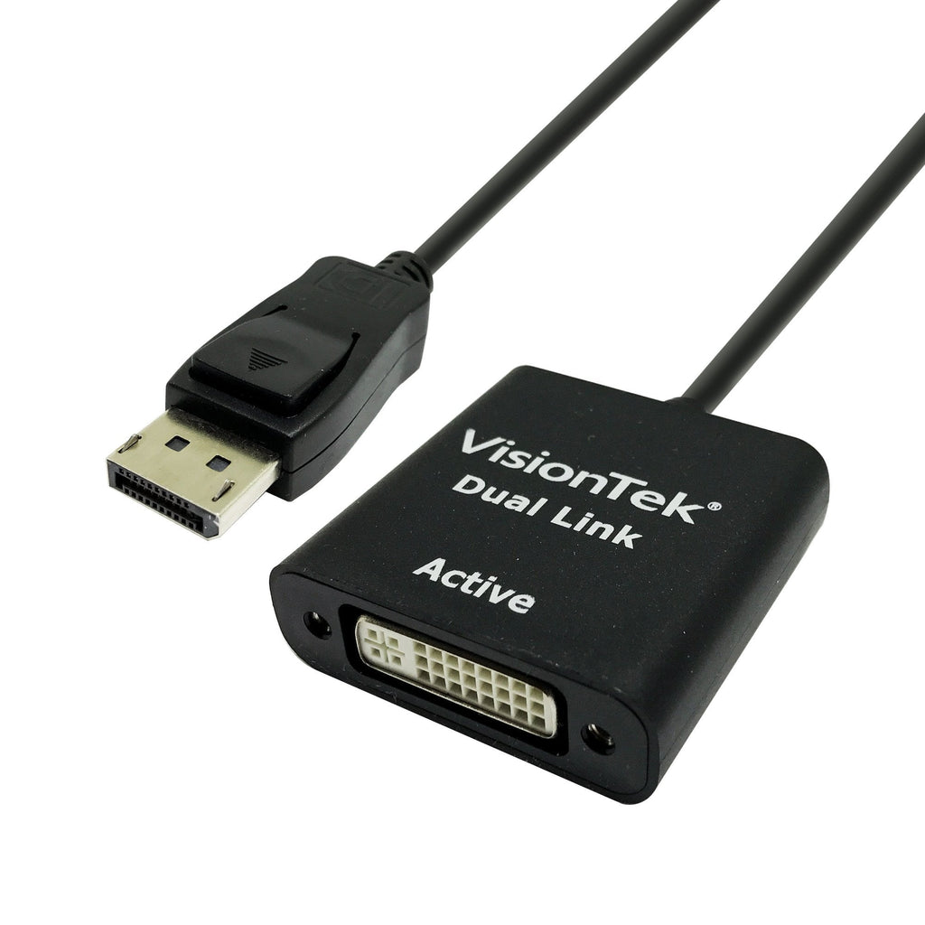 VisionTek DisplayPort to DVI-D Dual Link Active Adapter, 7 Inches, Male to Female, for Lenovo, Dell, HP, Desktop Graphics and More (900639)