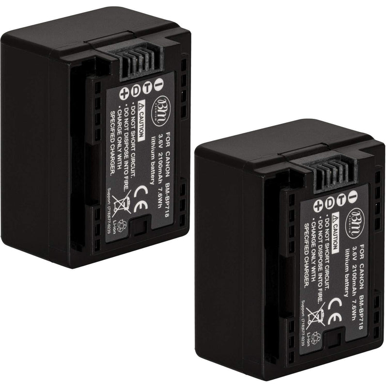 [AUSTRALIA] - BM Premium 2 BP-718 Batteries for Canon Vixia HFR80, HFR82, HFR800, HFR70, HFR72, HFR700, HFR30, HFR32, HFR300, HFR40, HFR42, HFR400, HFR50, HFR52, HFR500, HFR60, HFR62, HFR600, HFM50,HFM52, HFM500 