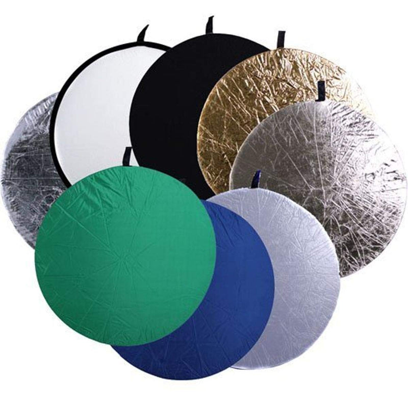 CowboyStudio 8-In-1 43-Inch Round Collapsible Disc Reflector, with Translucent, White, Black, Blue, Green, Gold, and Silver 43 inch 8in1