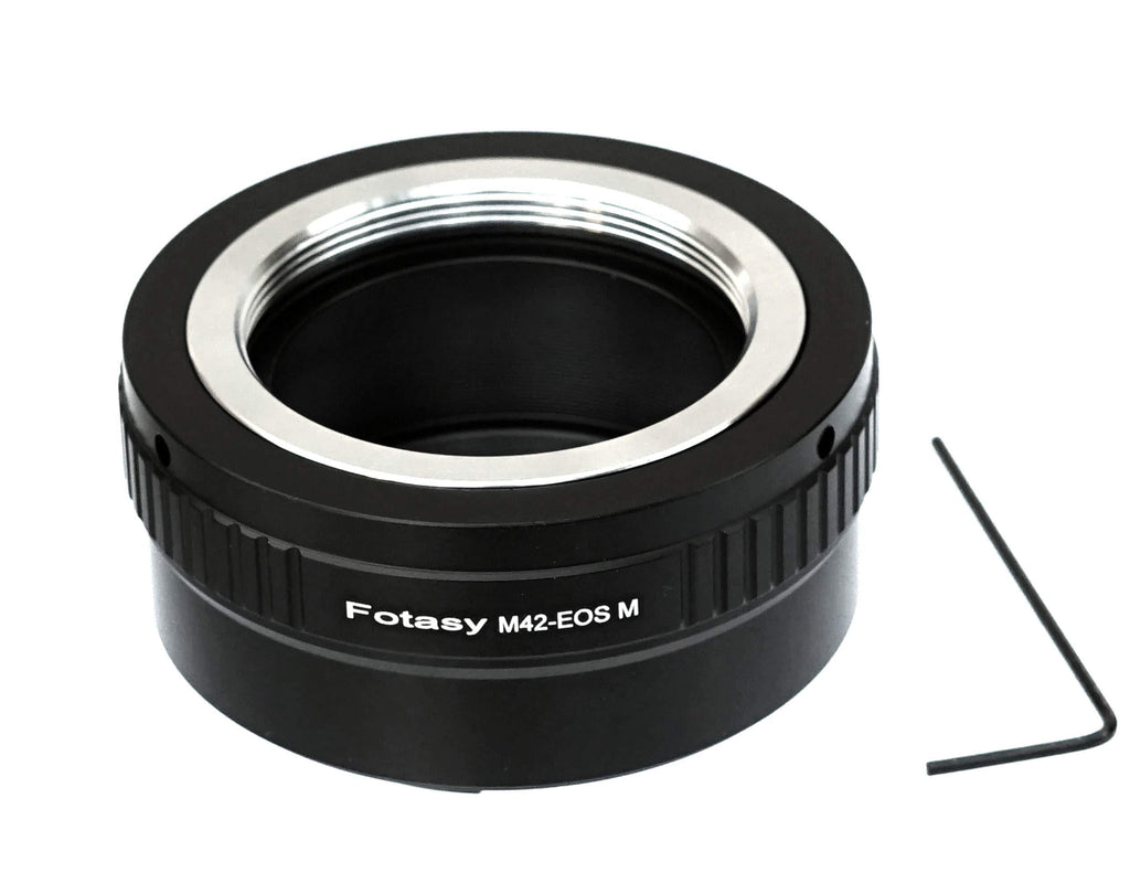 Fotasy Adjustable M42 Lens to Canon EF-M Mount Adapter, M42 EFM, M42 EOS M Adapter, EFM M42 Lens, fit 42mm Screw Mount Len & Canon EF M Mirrorless Cameras M1 M2 M3 M5 M6 M6 Mark II M10 M50 M100 M200, EM42