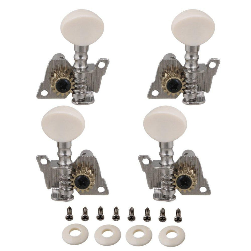 BQLZR 2R2L Tuning Peg Machine Head Tuners For Ukulele 4 String Guitar with creamy-white Button