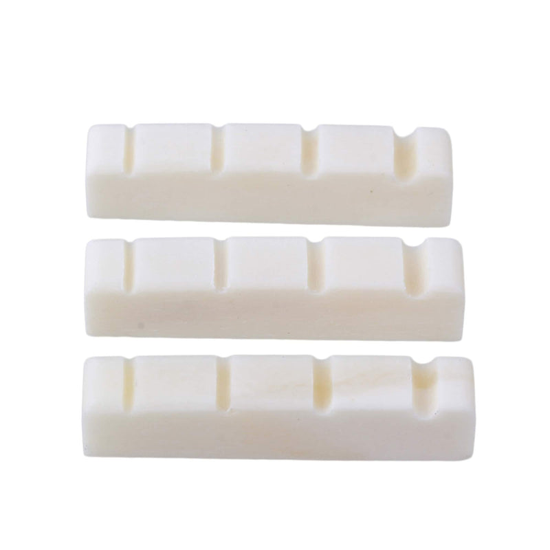 BQLZR Bass Bone Bridge Saddle and Nut For 4 String Bass Guitar Pack of 3