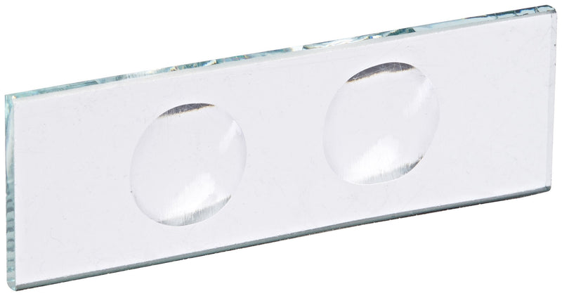 United Scientific™ CSTK02 Concavity Glass Slide, 3mm Thick, 2 Concavities, 75mm Length, 25mm Width, Pack of 12