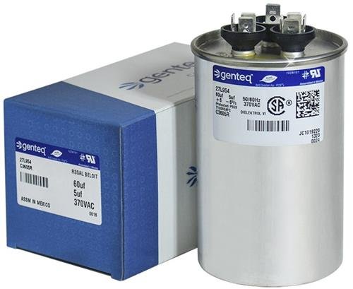Z97F9816 - 60 + 5 uf MFD 370 Volt VAC - GE Round Dual Run Capacitor Upgrade