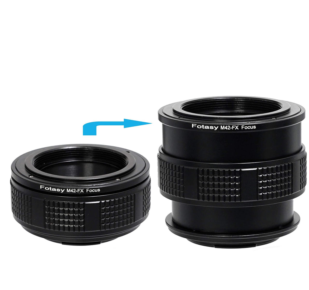 Fotasy M42 Lens to Fuji X Macro Focusing Helicoid, 42mm Focusing Helicoid, Compatible with M42 Lens and X-Pro2 X-E1 X-E2 X-E3 X-A5 X-M1 X-T1 X-T2 X-T3 X-T10 X-T20 X-T30 X-H1 M42 - Fujifilm X Macro Helicoid