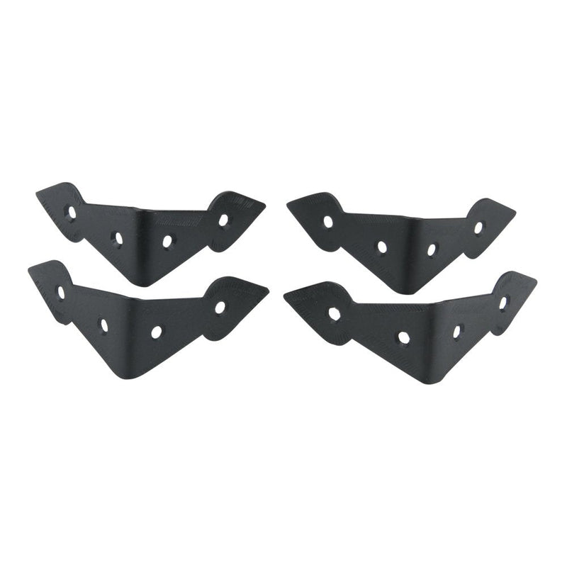 Set of 4, Hardware Surface-Mounted Chest/Trunk Corner/Box Corners, Natural Black Finish, Stamped Steel Construction, Edge Guard Box Table Cabinet Trunk Corner Protector, Decorative Corner Brackets Set of 4