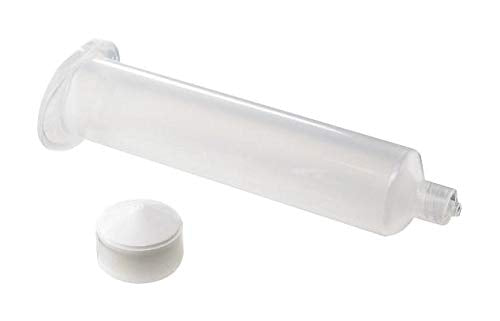 Metcal 903-NW Fluid Dispensing Syringe Barrel Natural with White Wiper Piston, 3cc Size (Pack of 50)