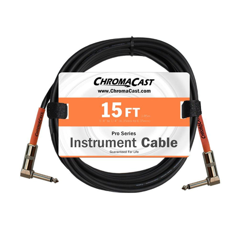 [AUSTRALIA] - ChromaCast Sunset Orange 15-Feet Pro Series Instrument Cable, Angle (CC-PSCBLAA-15SOR) 15 Feet 