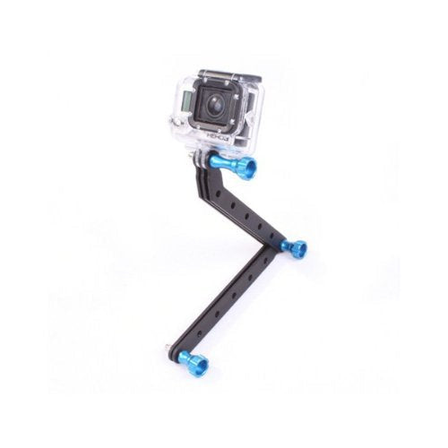 Goliton Aluminum Alloy Extension Arms Mount Rig Screw Compatible for Gopro Hero4/3+/3/2/1 - Blue