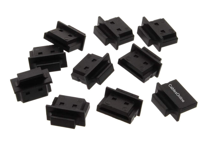 CablesOnline 10-Pack HDMI Male Dust Cover Port Protectors, Black (CV-H01-10)