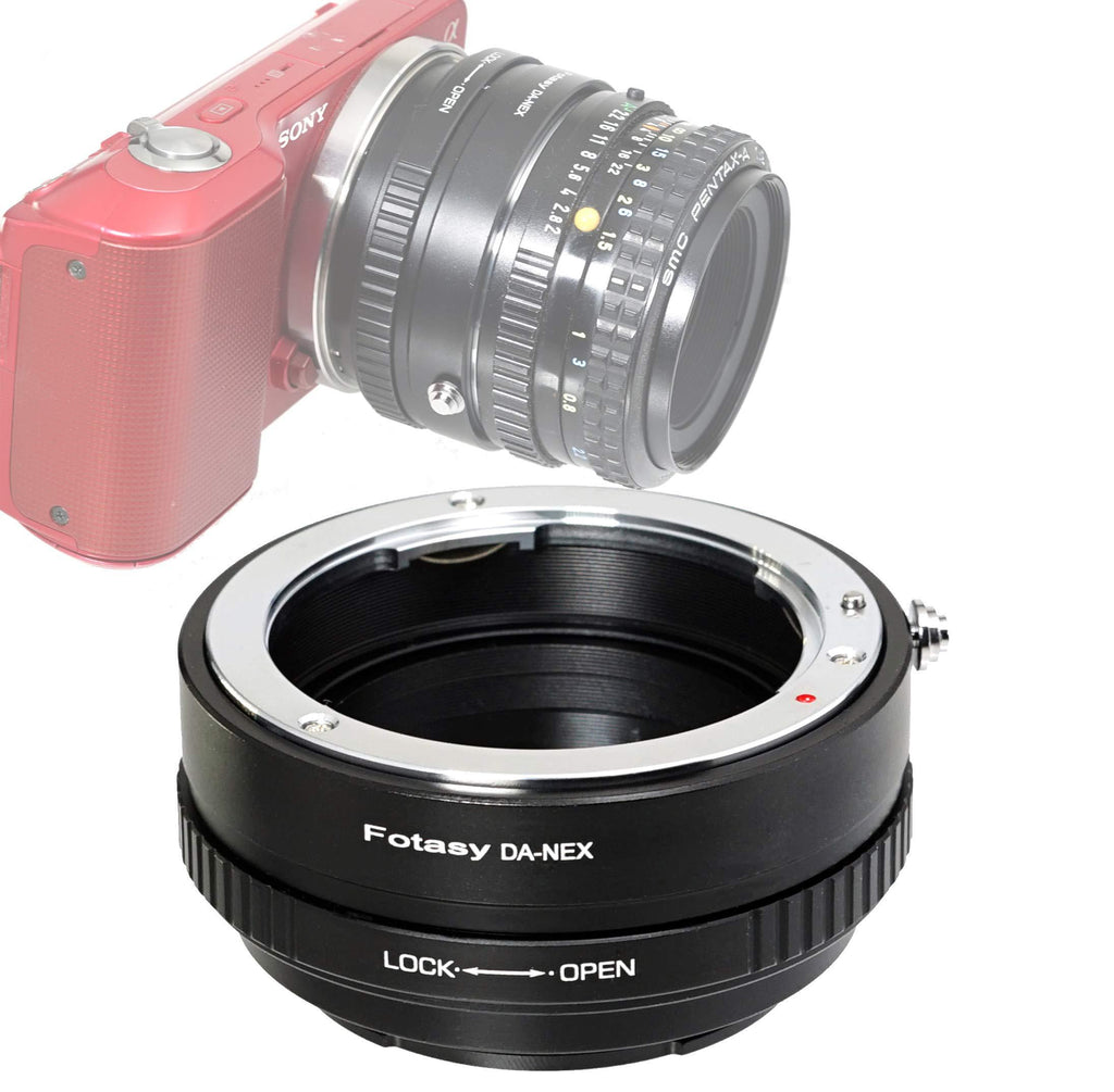 Fotasy Manual Pentax DA Lens to Sony E-Mount Adapter, PK E Mount Adapter, fits Sony Alpha NEX-7 a3000 a3500 a5000 a5100 a6000 a6100 a6300 a6400 a6400 a6500 a6600, Aperture Control Pentax DA- E-Mount