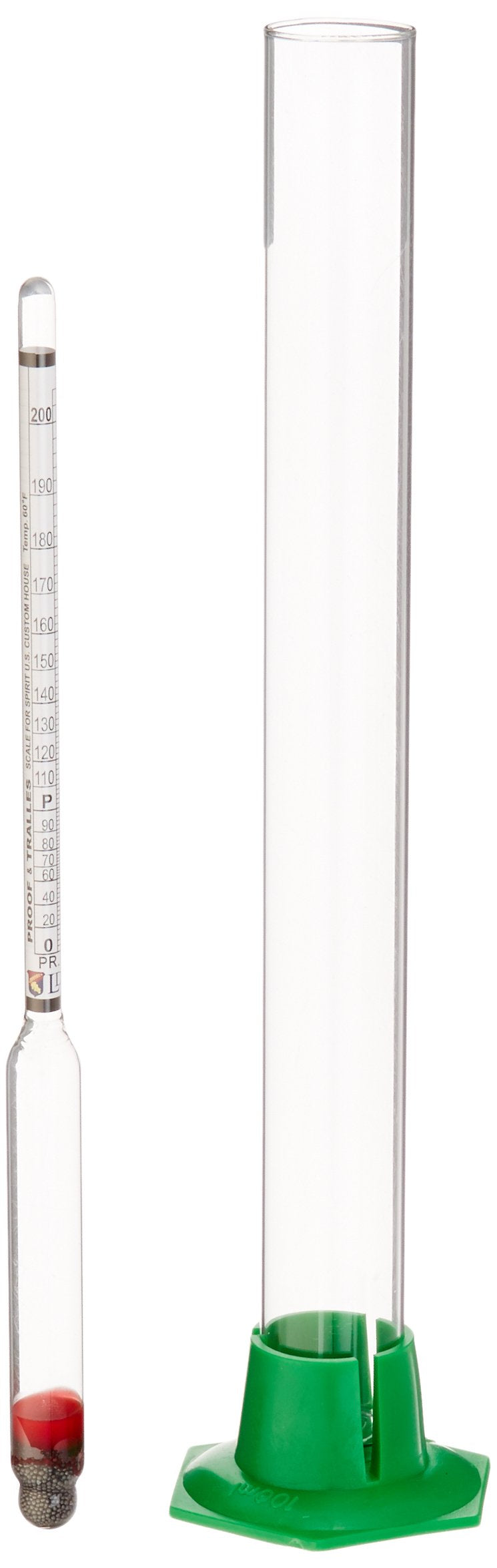Naruekrit R3-XIKQ-AD0G Proof and Tralle Hydrometer with 12' Glass Test Jar