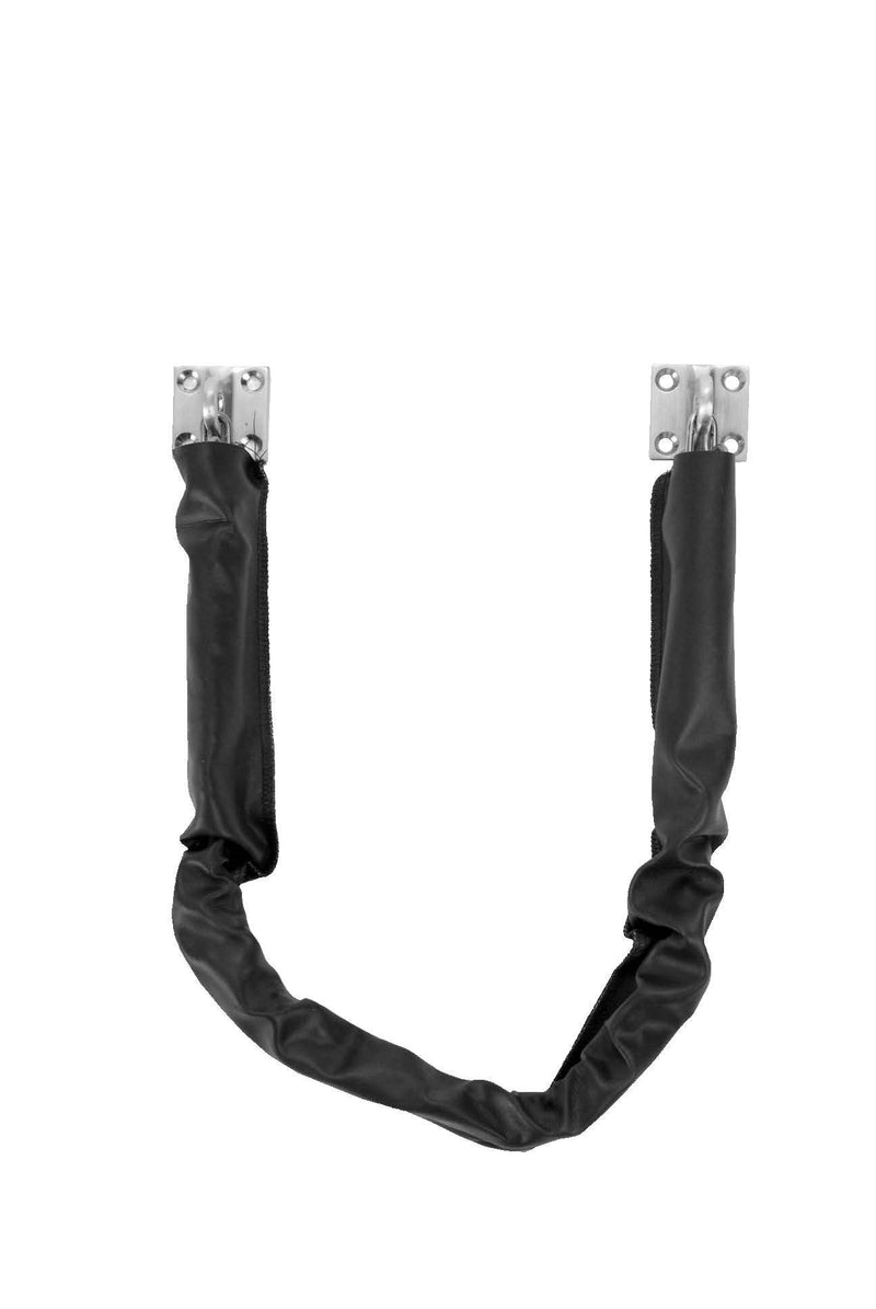 Don-Jo HDCC-2512 Steel Heavy Duty Crash Chain with Gray Vinyl Cover, Satin Chrome Plated, 25-1/2" Length Black