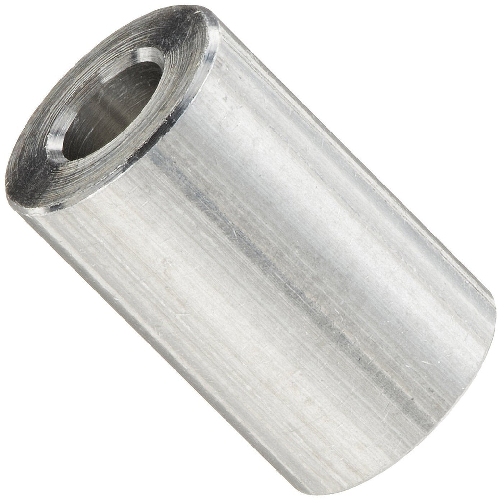 Round Spacer, Aluminum, Plain Finish, #6 Screw Size, 5/16" OD, 0.14" ID, 1/2" Length (Pack of 10)