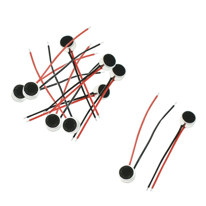 uxcell 10 Pcs 6mm x 3.5mm 2 Wire Cable MIC Electret Condenser Microphone