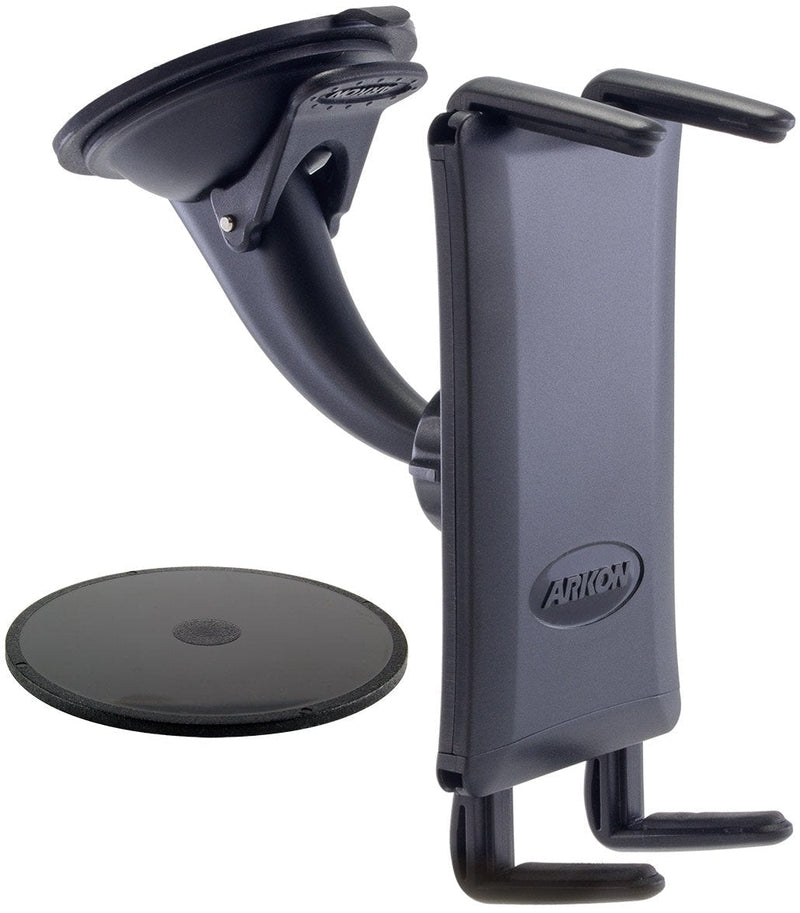 Arkon Windshield or Dash Phone and Midsize Tablet Car Mount for iPhone XS Max XS XR X 8 Retail Black Standard Packaging