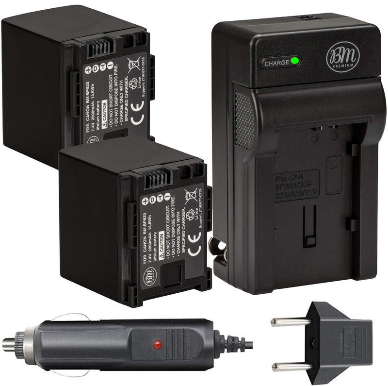 [AUSTRALIA] - BM 2 BP-820 Batteries and Charger for Canon VIXIA HF G50, HF G60, XA40, XA45, XA50, XA55, GX10, HFG20, HF G21, HFG30, HFG40, HFM301, HFM41, HFM400, HFS200, XA10, XA11, XA15, XA20, XA25, XF400, XF405 