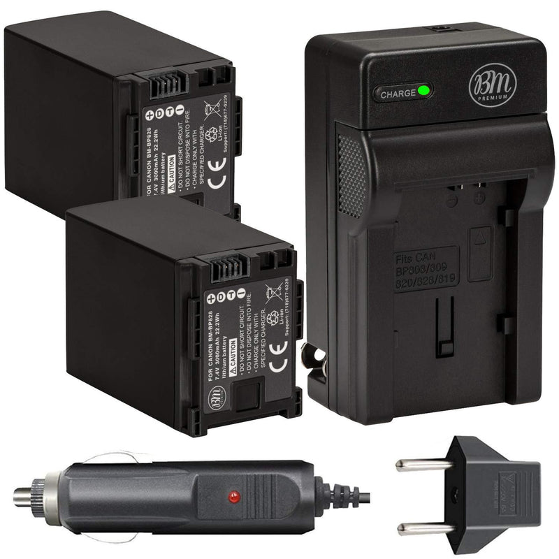 [AUSTRALIA] - BM 2 BP-828 Batteries and Charger for Canon VIXIA HF G50, HF G60, XA40, XA45, XA50, XA55, GX10, HFG20, HF G21, HFG30, HFG40, HFM301, HFM41, HFM400, HFS200, XA10, XA11, XA15, XA20, XA25, XF400, XF405 