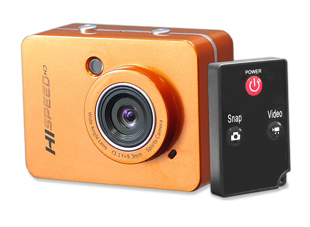 Hi Speed Sports Action Camera - HD 1080P Mini Camcorder w/ 12 MP Cam, 2.4" Touch Screen USB SD Card HDMI, Battery - Waterproof Case, USB Cable, Wireless Remote Control, Mount - Pyle PSCHD60OR (Orange) Orange