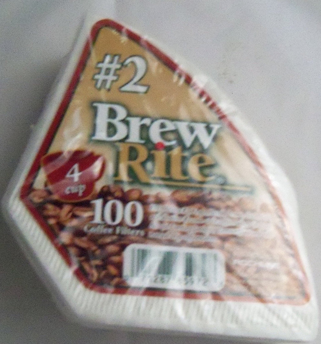 Brew Rite 4-Cup Cone Coffee Filter #2 Disposable, 100-count