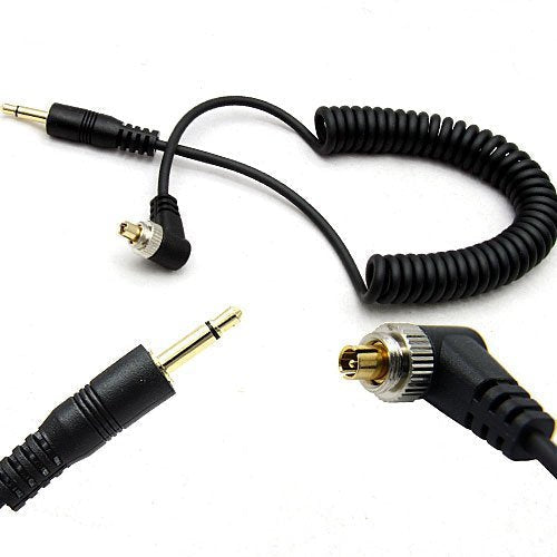 DSLRKIT 3.5mm to Male Flash PC Sync Cable with Screw Lock for Rook RF-16NE RF-603