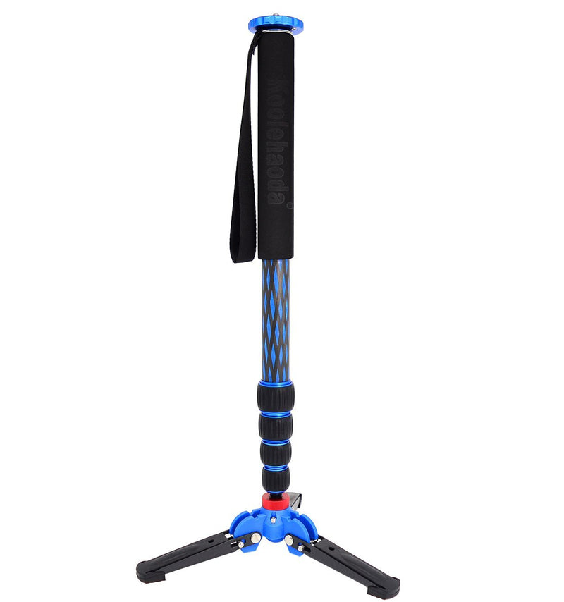 Koolehaoda Professional Camera Carbon Fibre monopods with Folding Three Feet Support Stand, Max.67-inch(MP-255LC+Base)