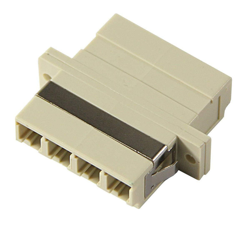 Quad Single Mode LC Mating Sleeve, Beige Color, Duplex SC Footprint, Snap & Screw Mount