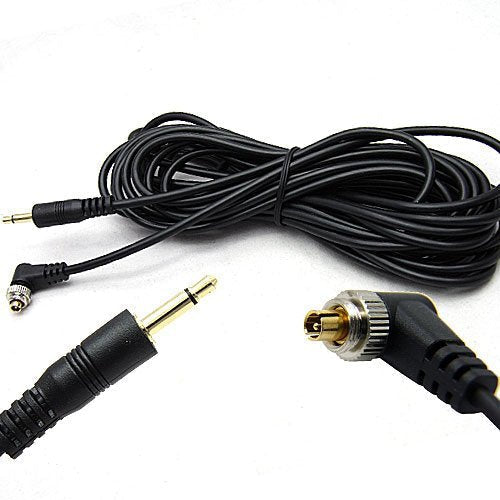 DSLRKIT 5M 16ft 3.5mm to Male Flash PC Sync Cable with Screw Lock for Rook RF-16NE RF-603