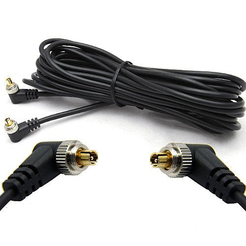 DSLRKIT 5M 16ft Male to Male M-M Flash PC Sync Cable Cord with Screw Lock