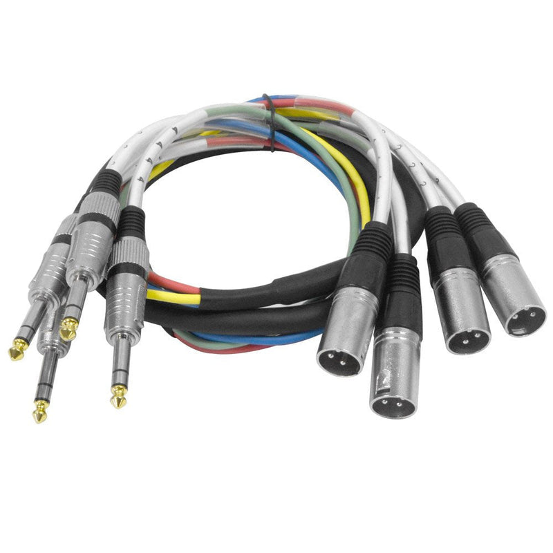 [AUSTRALIA] - Seismic Audio - SAXT-4x5M - 4 Channel 1/4" TRS to XLR Male Snake Cable - 5 Feet Long - Serviceable Ends - Pro Audio Effects Snake for Live Live, Recording, Studios, and Gigs - Patch, Amp, Mixer, Audio 5 Foot - 4 Channel 