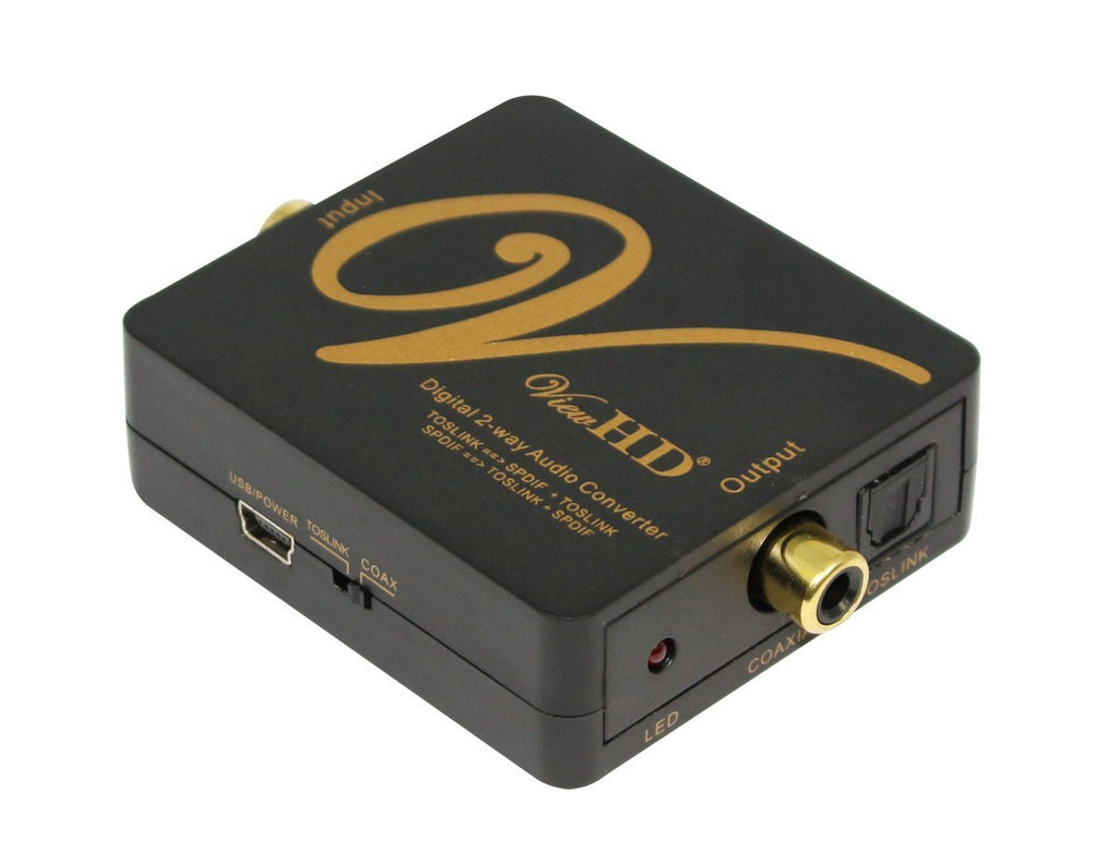 ViewHD SPDIF Audio Optical TOSLINK to Coaxial Bi-directional Converter Splitter | VHD-2WDA