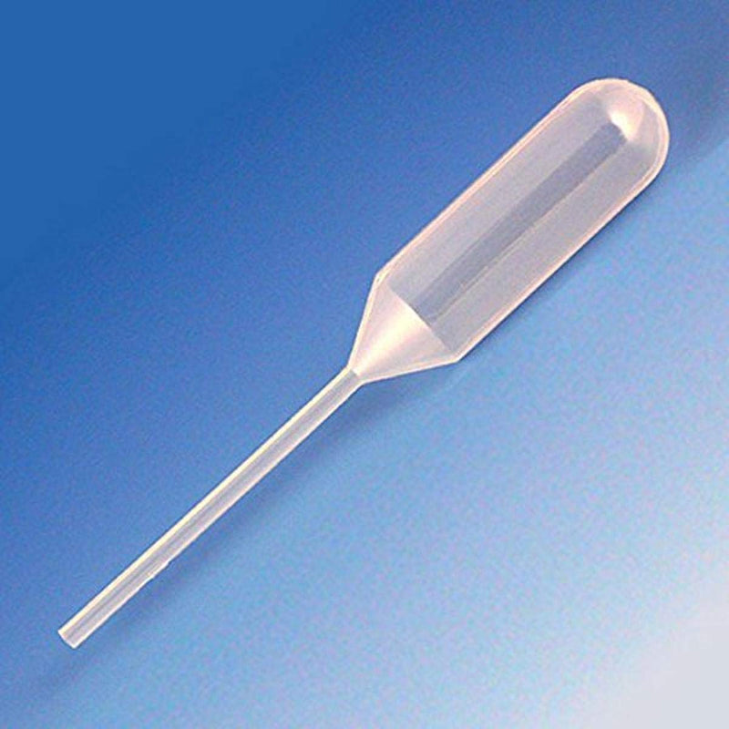 Globe Scientific 136020-500 LDPE Narrow Stem Transfer Pipet, Non-Sterile, Short Stem, 85mm Length, 4.0mL Capacity (Box of 500)