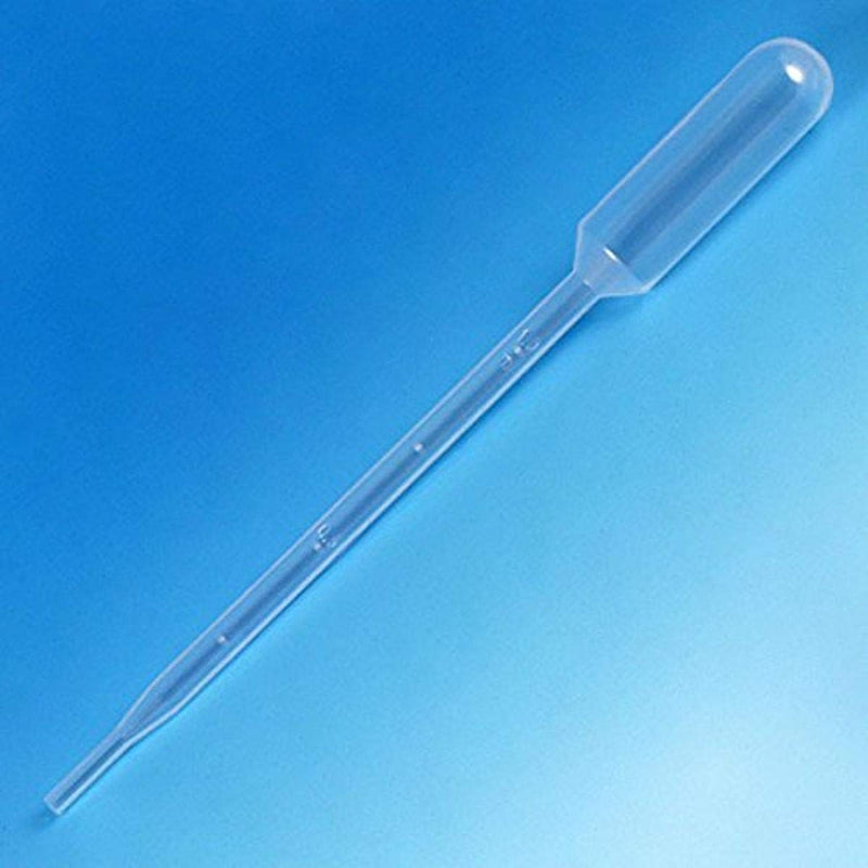 Globe Scientific 137030-500 LDPE Graduated Transfer Pipet, Large Bulb, Non-Sterile, 145mm Length, 5.0mL Capacity (Box of 500)