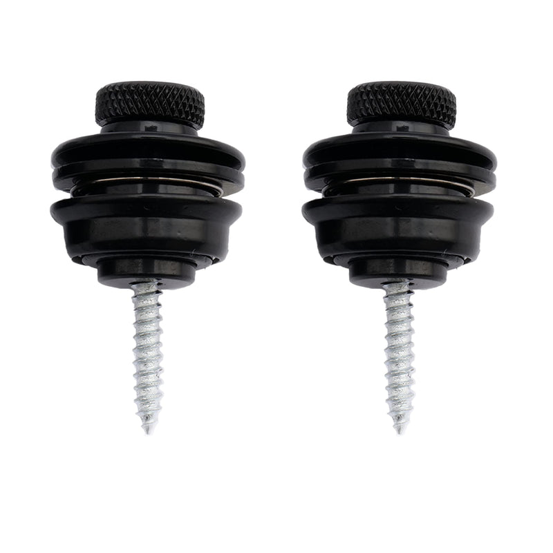 Musiclily Chrome Guitars Big Strap Lock System, Black (Pack of 2)